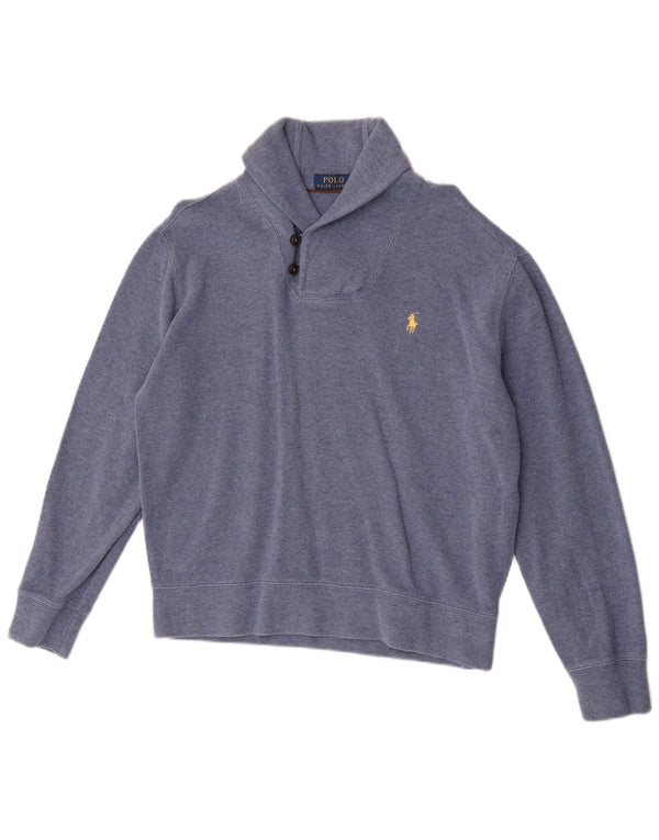 Polo Ralph Lauren muški džemper sa šalom i ovratnikom srednje plavi flekasti pamuk