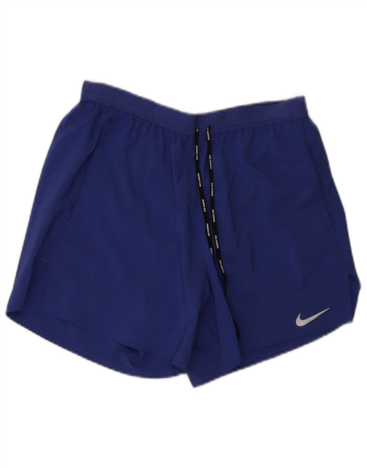 NIKE ženske kratke sportske hlače Dri Fit UK 12 srednje plavi poliester