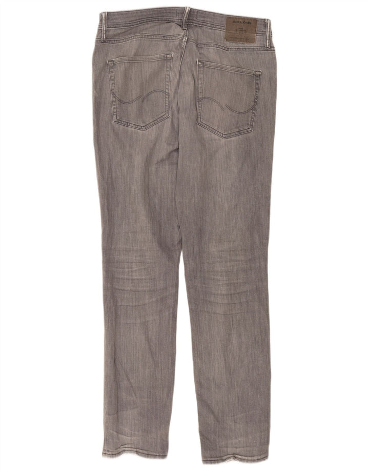 JACK & JONES Muške Tim Slim Straight Traperice W33 L34 Sivi pamuk