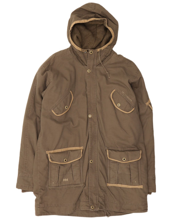 Helly Hansen muška parka jakna s kapuljačom UK 42 XL smeđi pamuk
