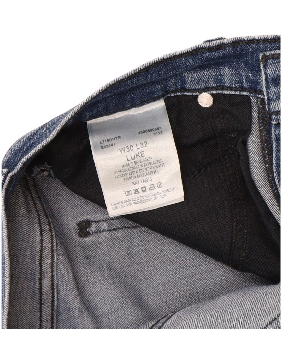 Lee Mens Luke Slim Jeans W30 L32 Plavi pamuk