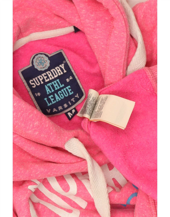 Superdry ženska majica s kapuljačom s kapuljačom UK 14 Srednje ružičasti poliester