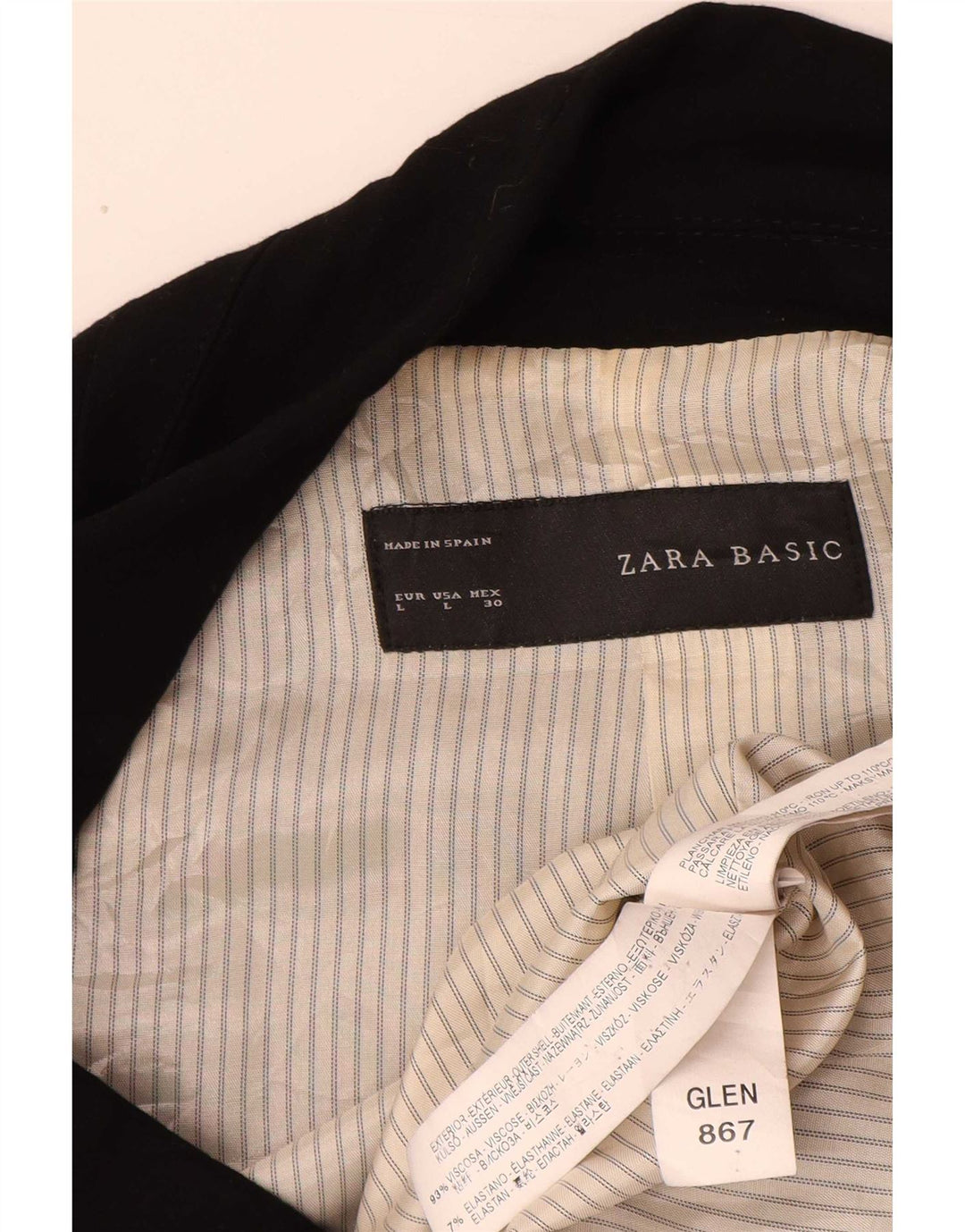 Zara ženski sako sa 1 gumbom UK 16 Velika crna viskoza