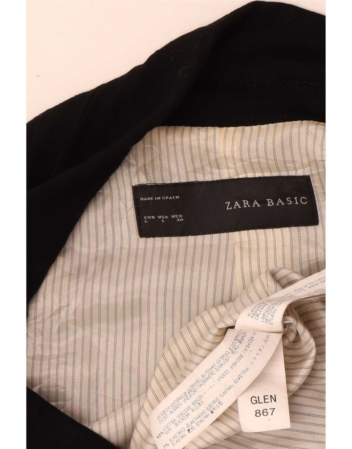 Zara ženski sako sa 1 gumbom UK 16 Velika crna viskoza