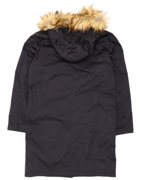 Zara muška parka jakna s kapuljačom UK 40 veliki crni poliester
