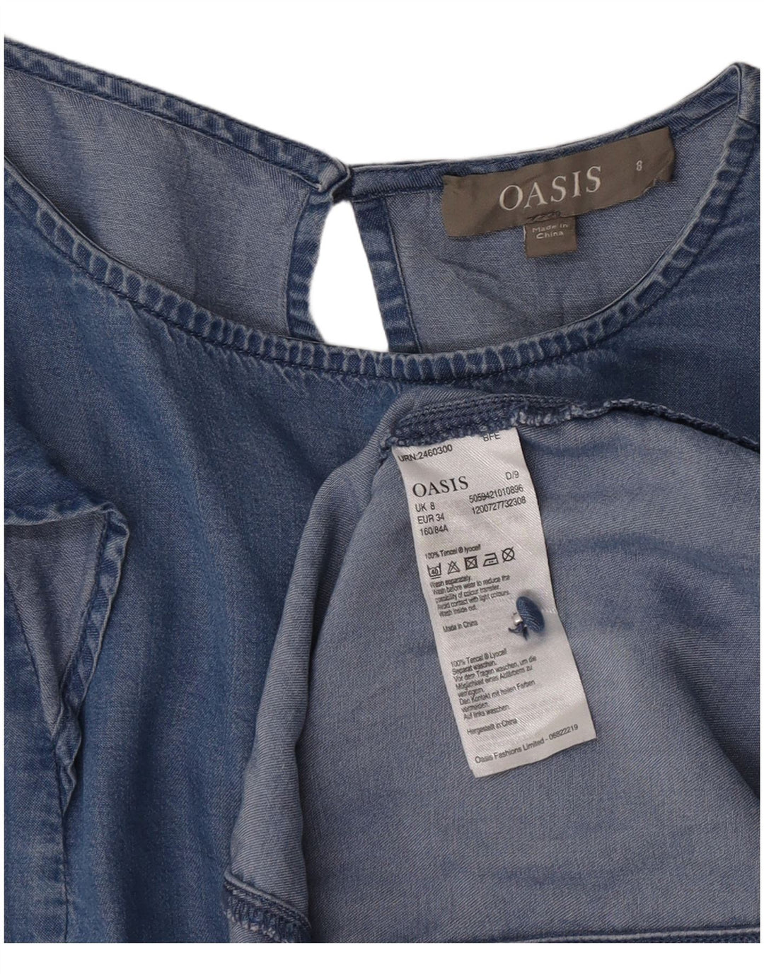 Oasis ženska traper haljina UK 8 Small Blue Lyocell