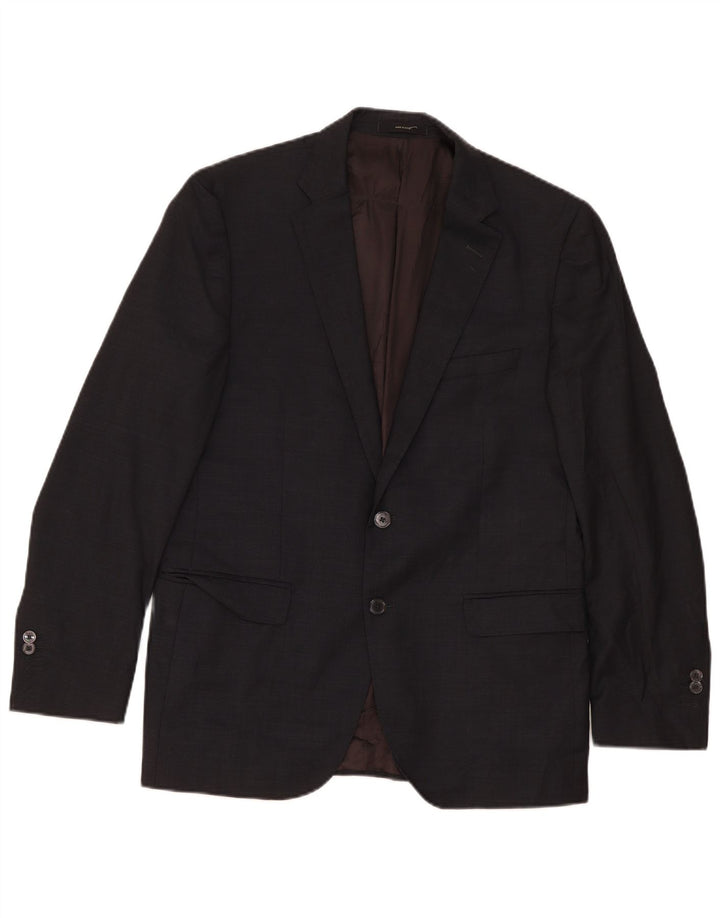 Massimo Dutti muška jakna s 2 gumba, velika crna vunena jakna EU 52