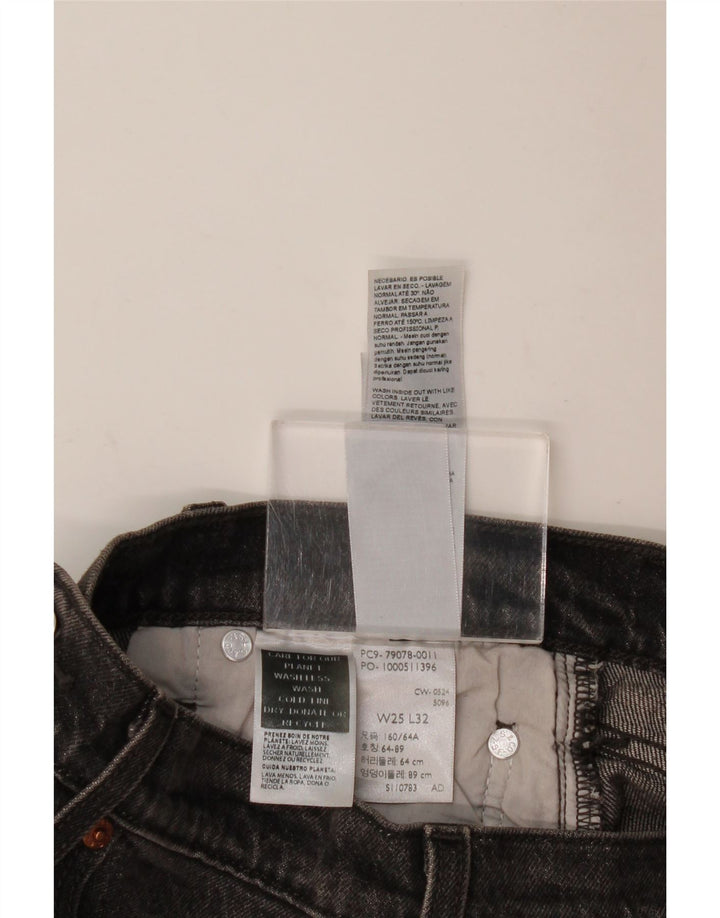 LEVI'S ženske ravne traperice s rebrima W25 L32 sivi pamuk