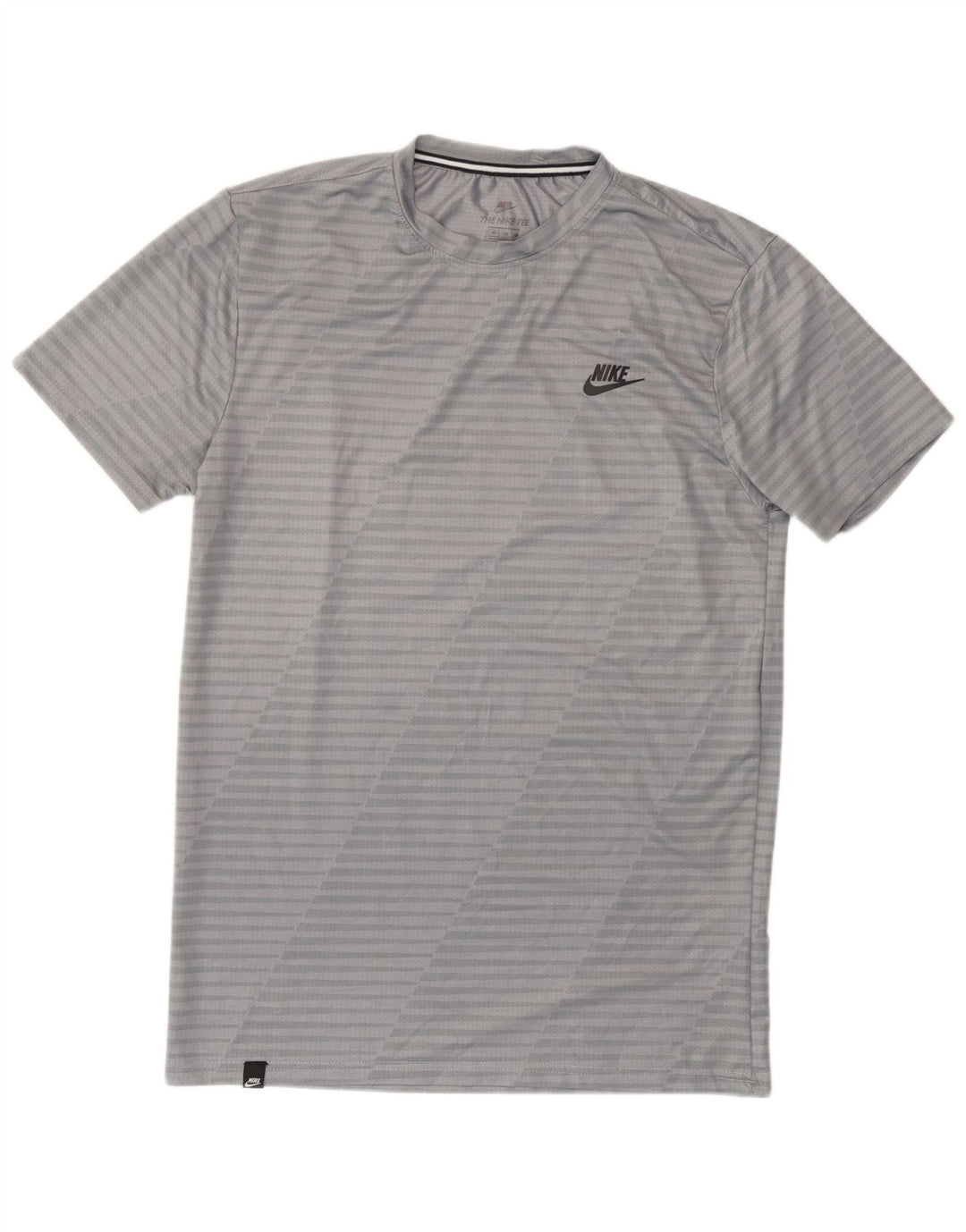 Nike muška majica atletskog kroja, poliester srednje sive pruge