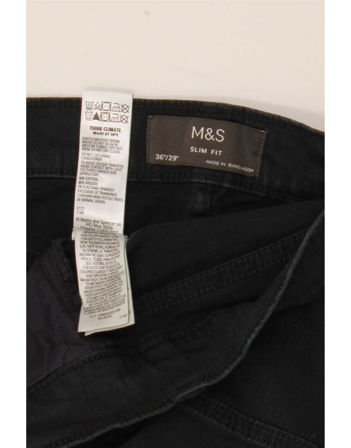 Marks & Spencer muške uske traperice W36 L29 crni pamuk