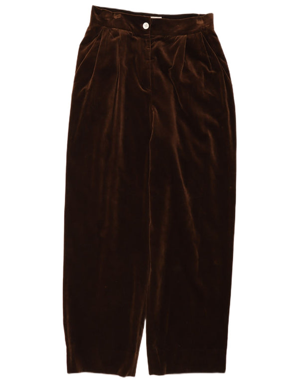Vintage ženske baršunaste ležerne hlače visokog struka IT 46 Large W30 L30 Smeđe