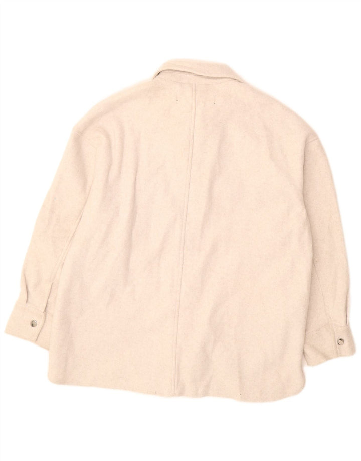 Zara ženska gornja košulja Prevelika košulja UK 10 Small off white poliester