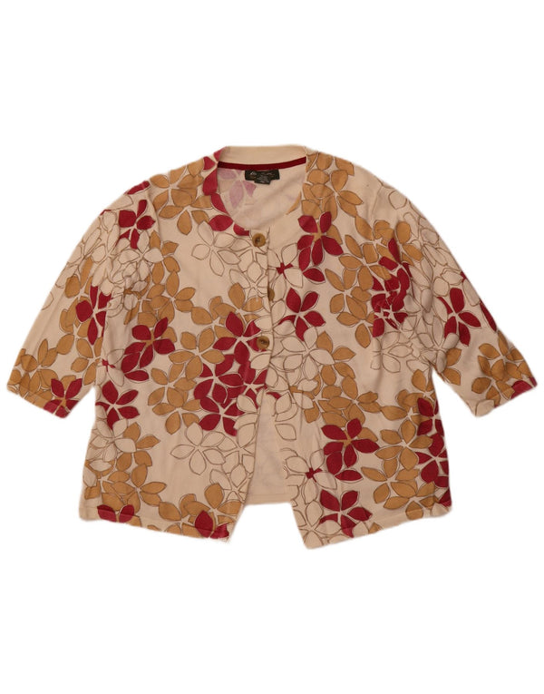 Eddie Bauer ženski džemper s 3/4 rukavima UK 20 2XL bež cvjetni