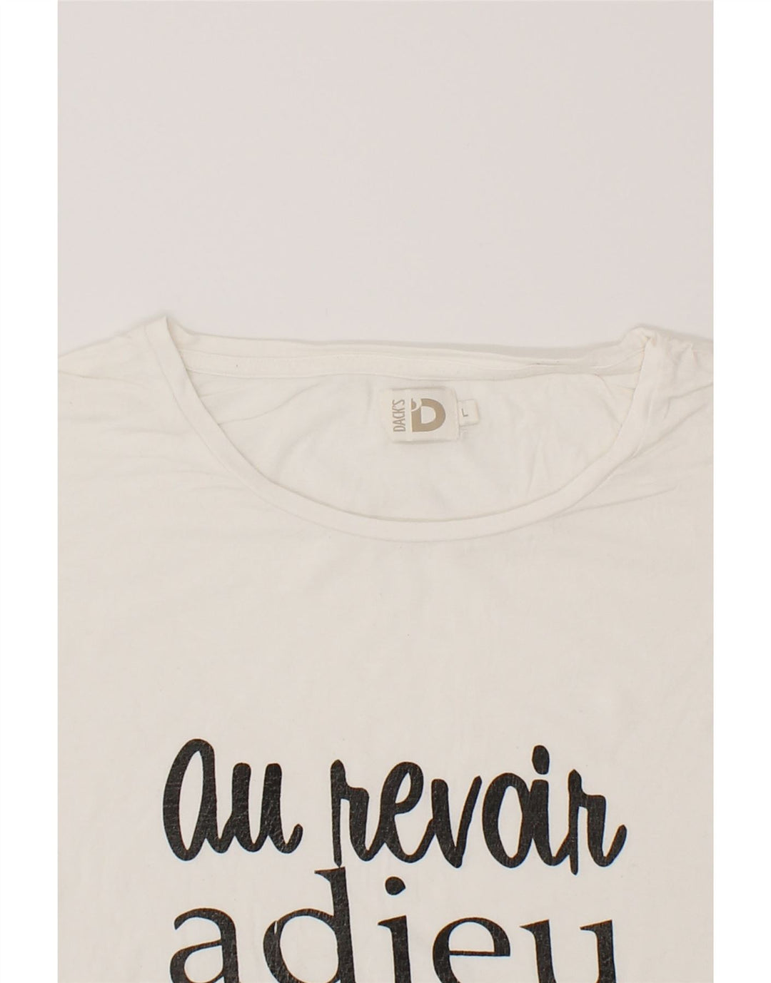 DACK'S Womens Graphic T-Shirt Top UK 16 Large White Vintage Dack's and Second-Hand Dack's from Messina Hembry 