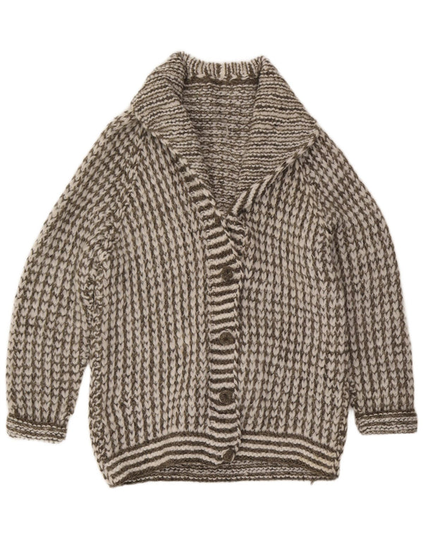 VINTAGE ženski kardigan pulover UK 16 Velike sive pruge