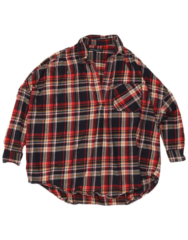 French Connection ženska flanelska košulja UK 14 Veliki raznobojni karirani