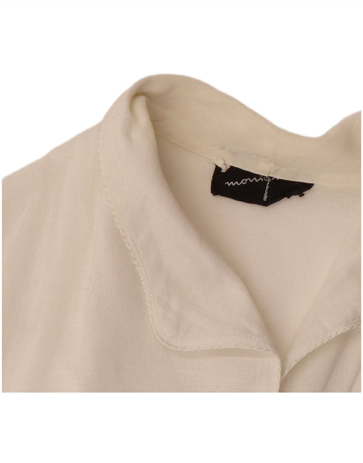 VINTAGE Womens Sleeveless Blouse Top UK 14 Medium White