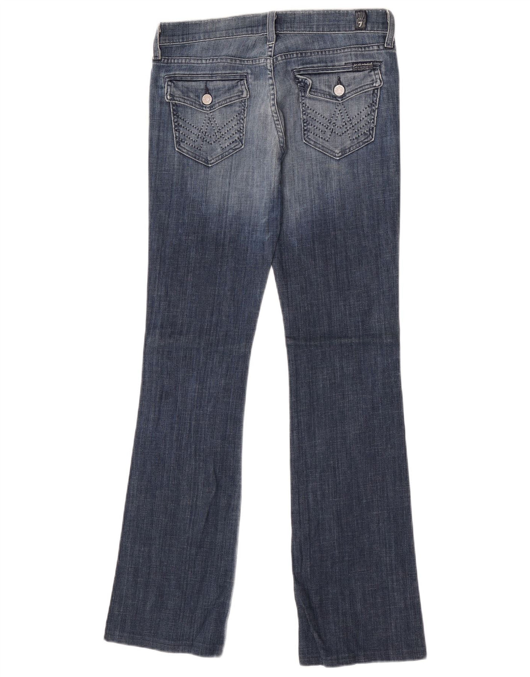 7 For All Mankind Ženske Bootcut traperice W28 L33 Plavi pamuk