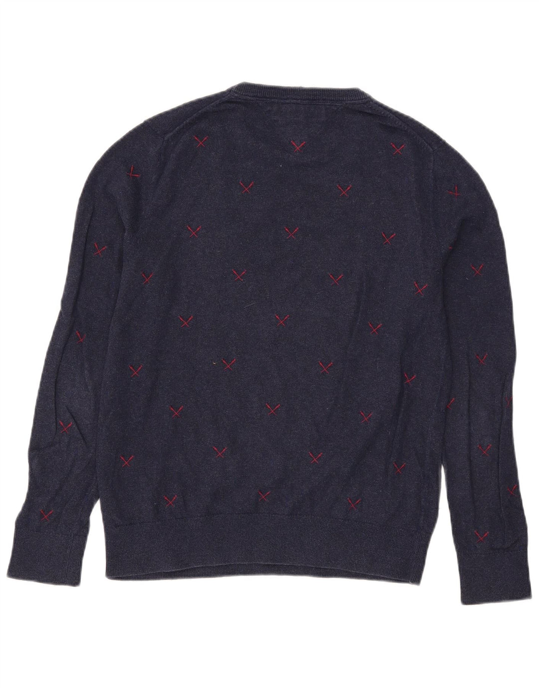 Tommy Hilfiger muški džemper s okruglim izrezom Mali tamnoplavi poliester