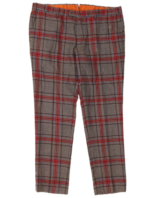 PT Torino Ženske uske hlače IT 54 2XL W40 L31 Siva karirana vunena