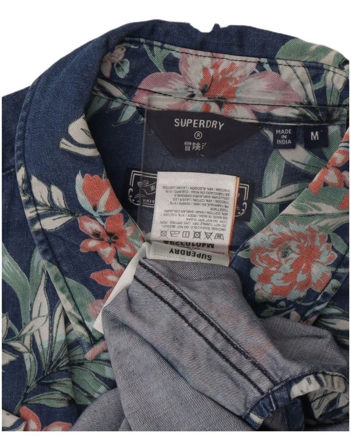 SUPERDRY muška košulja kratkih rukava srednje tamnoplava cvjetna viskoza