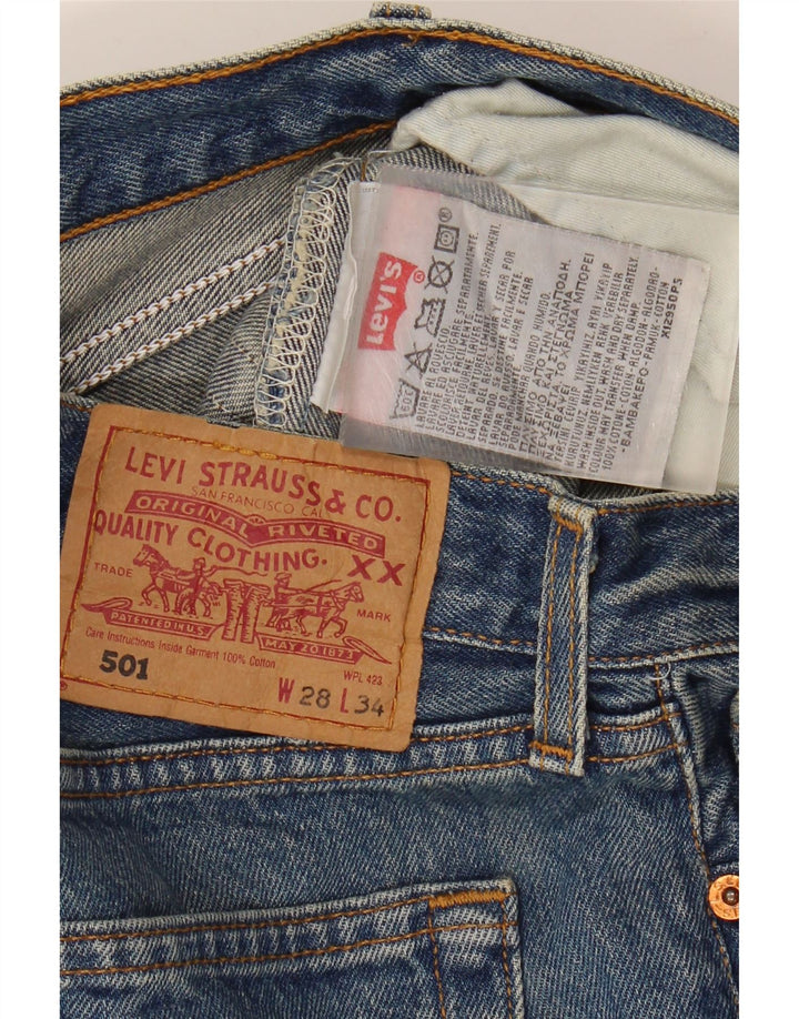 LEVI'S Womens 501 Denim Shorts W28 Medium Blue Cotton