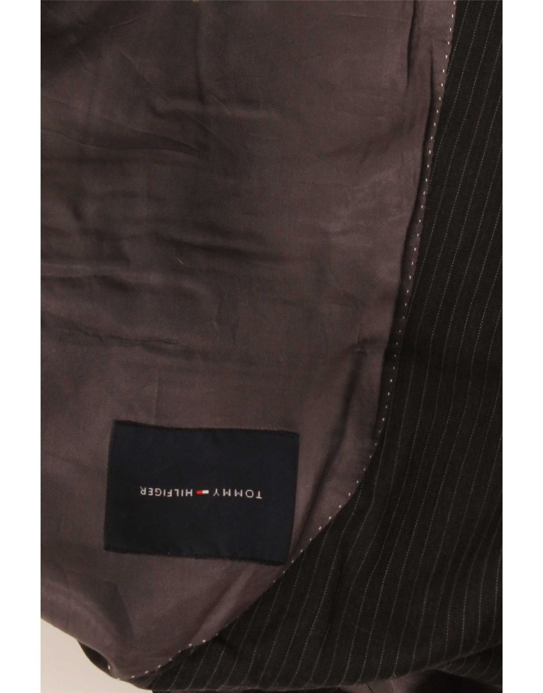 Tommy Hilfiger muška jakna sako s dva gumba UK 40 velike crne vunene pruge