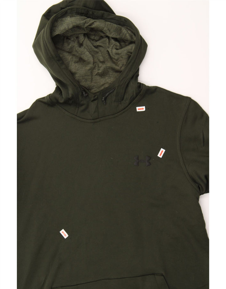 UNDER ARMOUR Mens Hoodie Jumper Medium Green Vintage Under Armour and Second-Hand Under Armour from Messina Hembry 
