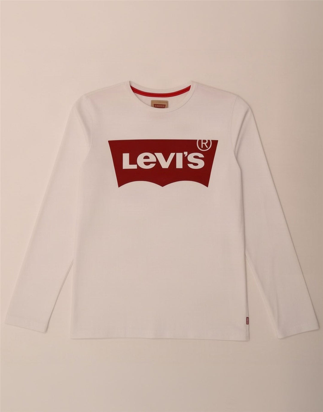 Levi's Boys majica dugih rukava s grafikama, 15-16 godina, bijeli pamuk
