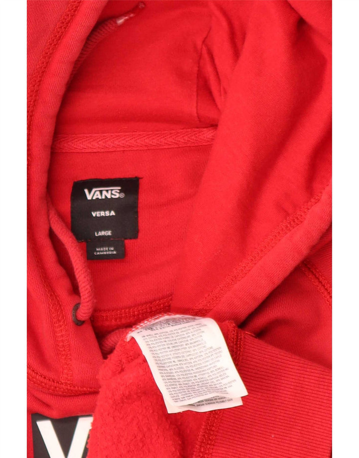Veliki crveni pamučni džemper s kapuljačom Vans Versa Graphic