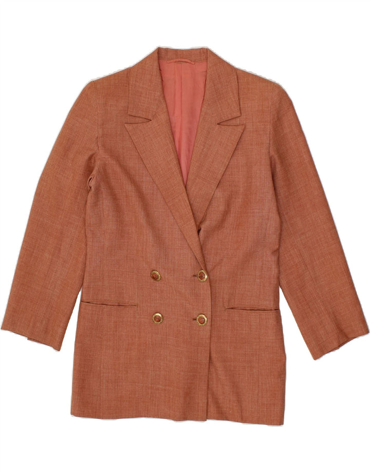 VINTAGE Womens Double Breasted Blazer Jacket UK 14 Large Brown Vintage Vintage and Second-Hand Vintage from Messina Hembry 