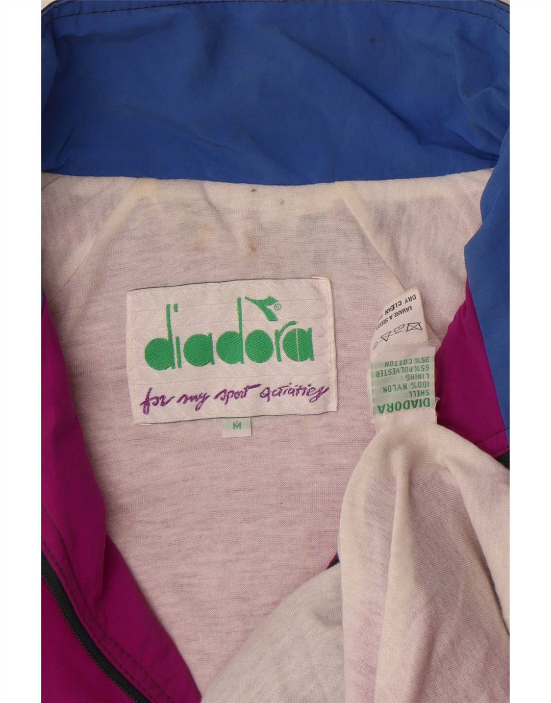 Diadora muška grafička trenirka, gornja jakna srednje ružičaste boje, najlon