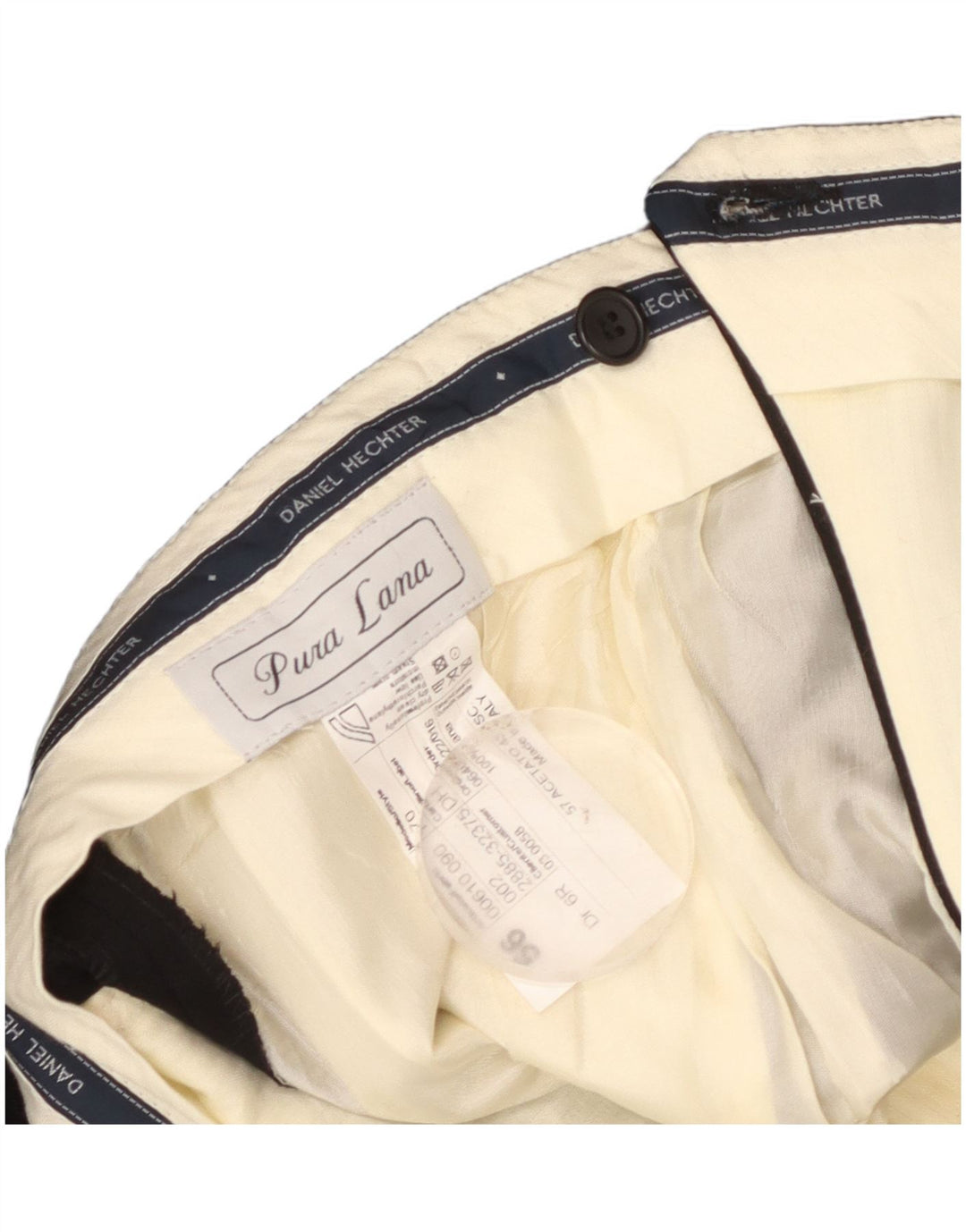 Daniel Hechter Muške hlače s štipaljkama IT 56 3XL W38 L28 Crna vunena