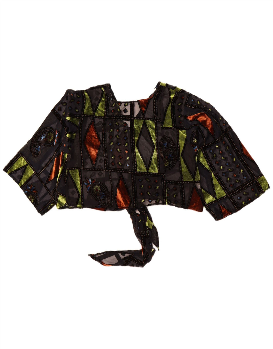 MOTEL Ženski preveliki prozirni bolero Top UK 10 malih crnih krpica