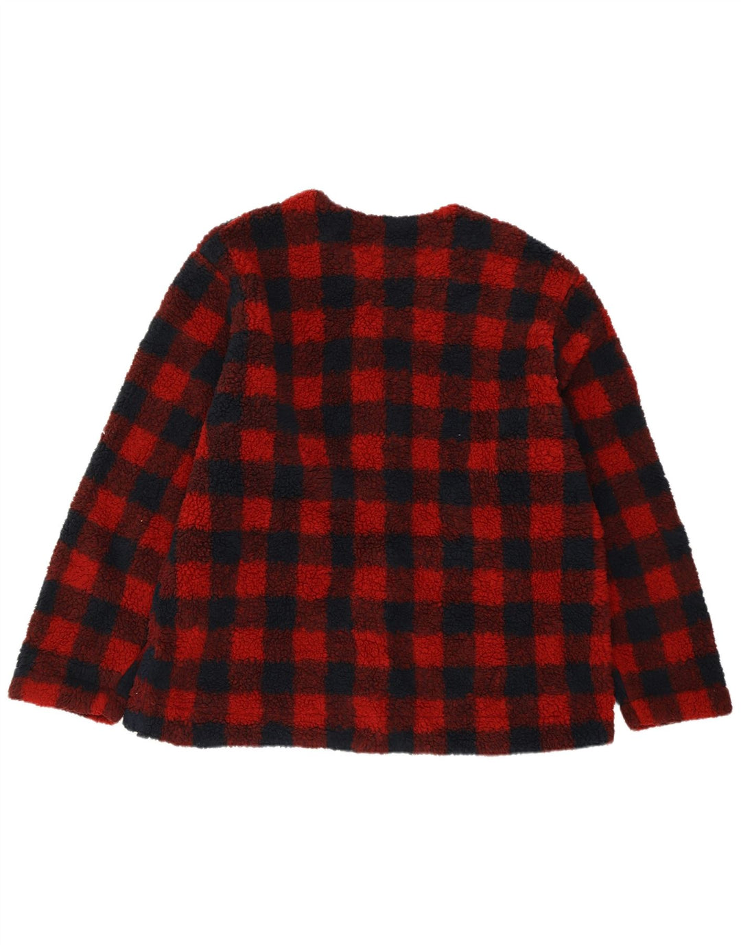 Prevelika ženska jakna od flisa LEE UK 18 XL, crveni karirani poliester