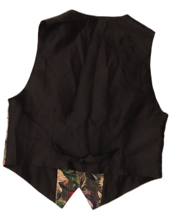 Vintage muški prsluk UK 44 XL crni cvjetni