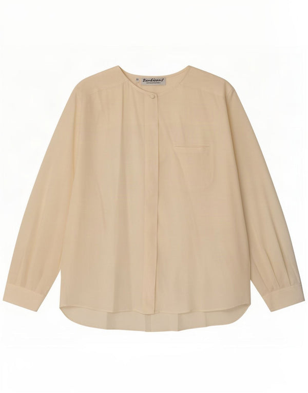 Vintage ženska prevelika košulja bluza IT 50 XL bež svila