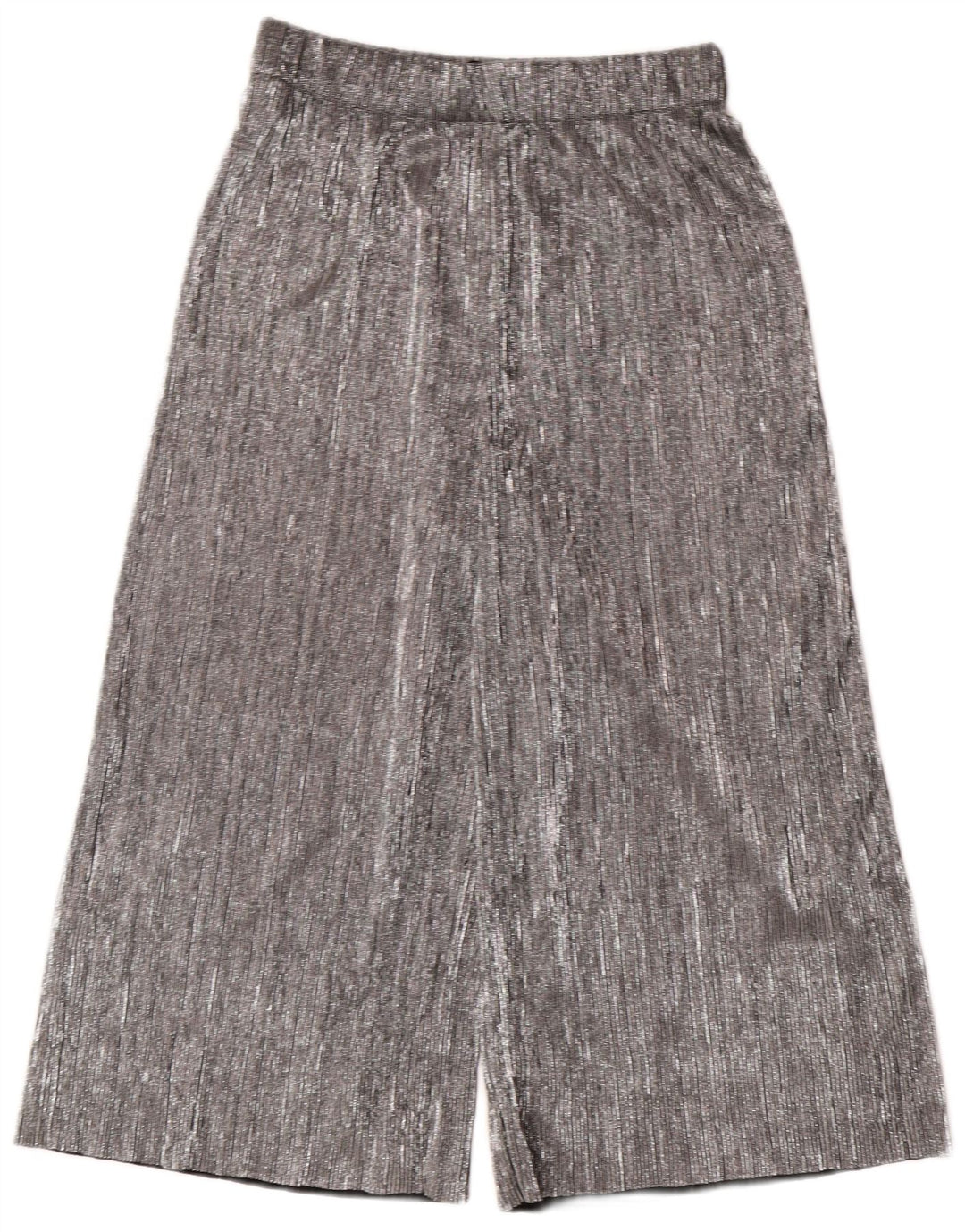 ZARA ženske kapri hlače širokih nogavica XS W24 L20 srebrni poliester