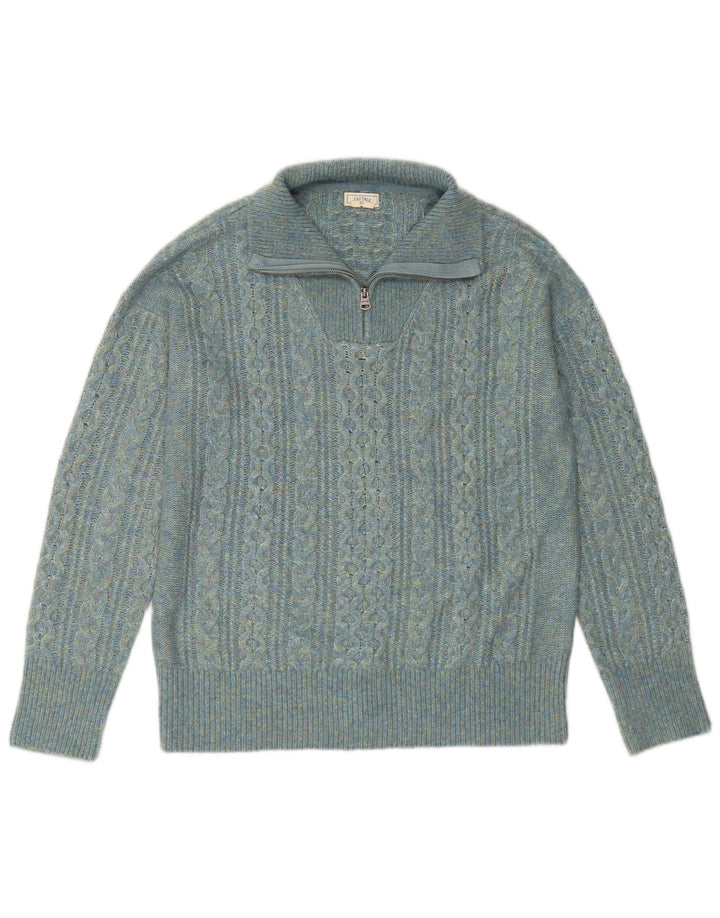 FAT FACE Ženski pulover s izrezom i patentnim zatvaračem UK 14 Veliki tirkizni najlon