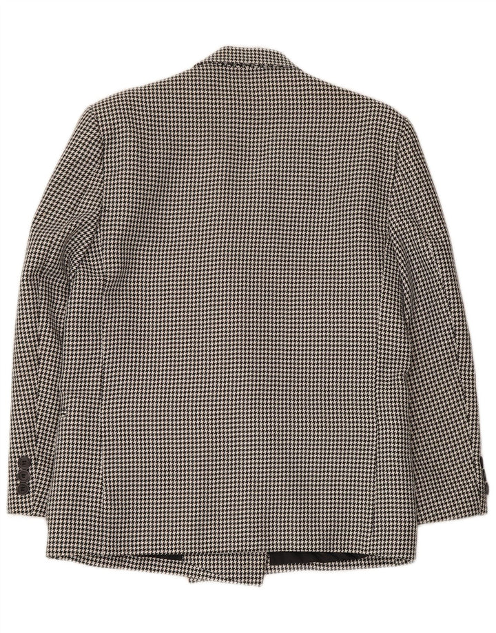 KLASIČNI ženski sako s dvostrukim kopčanjem UK 14 Velika crna houndstooth