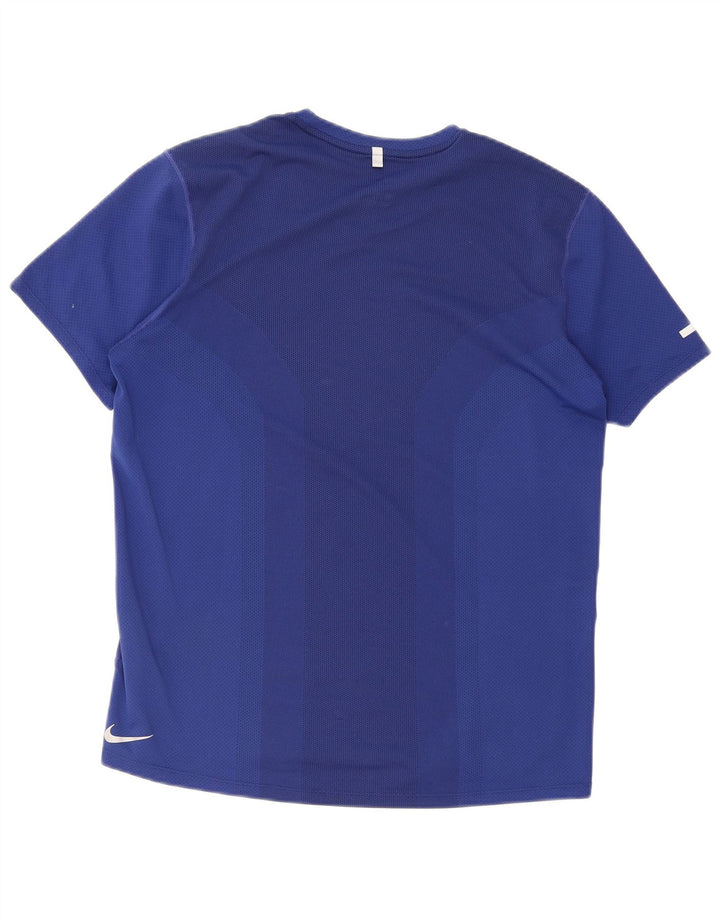 Nike Dri Fit Graphic T-Shirt Top srednje plavi poliester