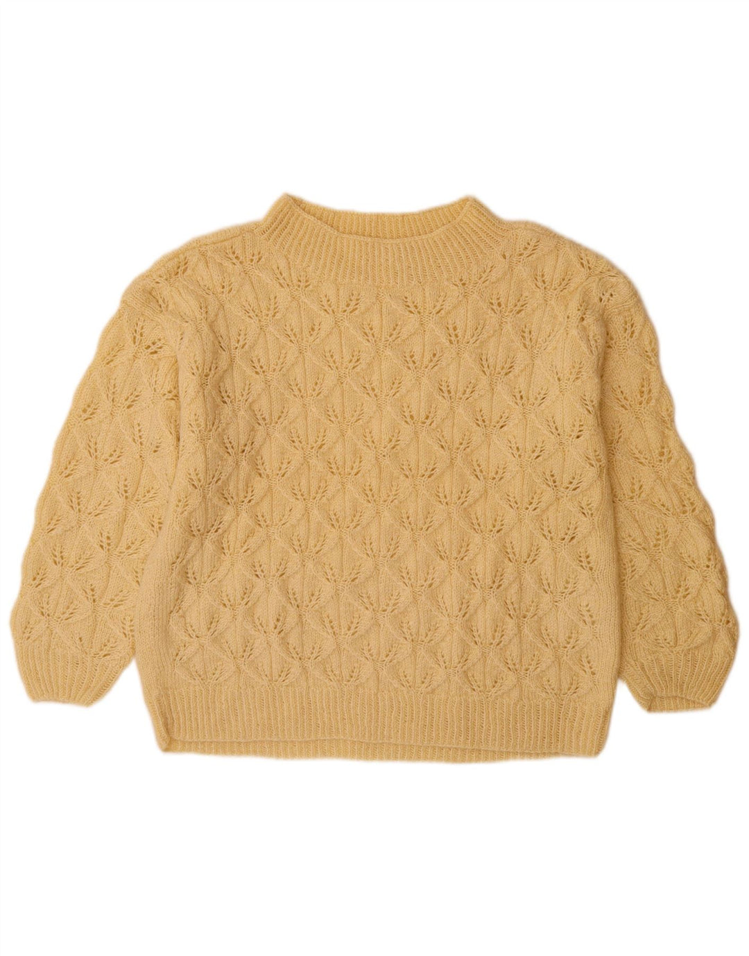 VINTAGE ženski džemper s kornjačičastim ovratnikom UK 14 Veliki bež