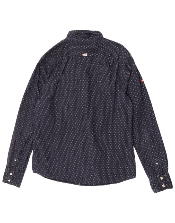 Superdry muška košulja 2XL tamnoplavi pamuk na točkice