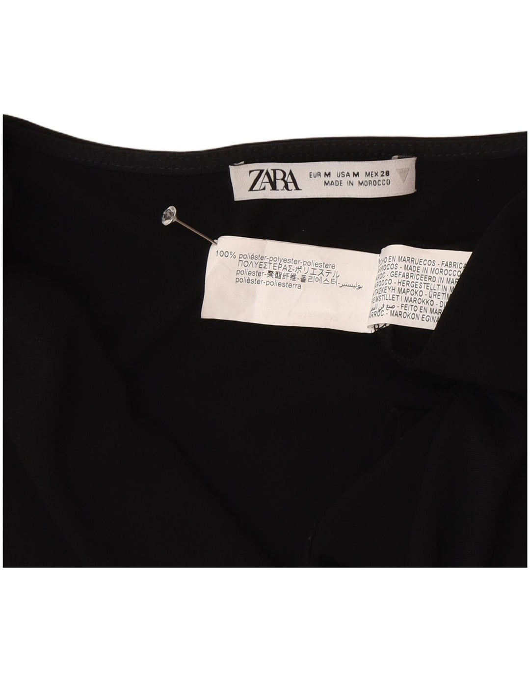 Zara ženski gornji dio bluze bez rukava UK 12 srednji crni poliester