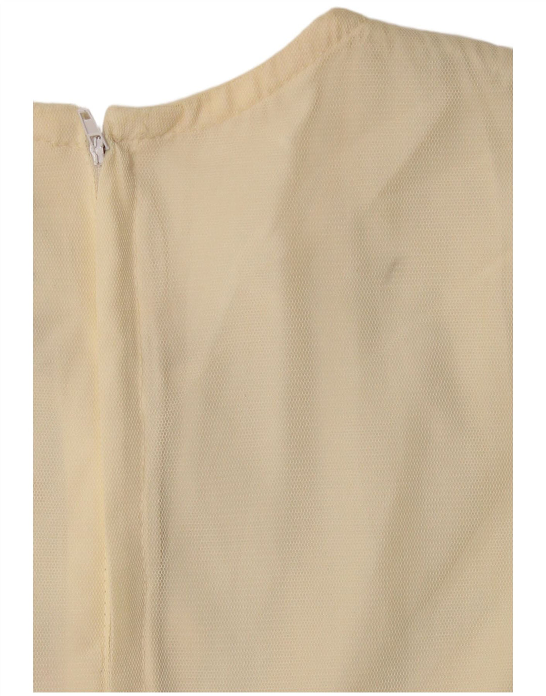 VINTAGE ženska haljina A-kroja dugih rukava US 6 srednje bež cvjetne boje