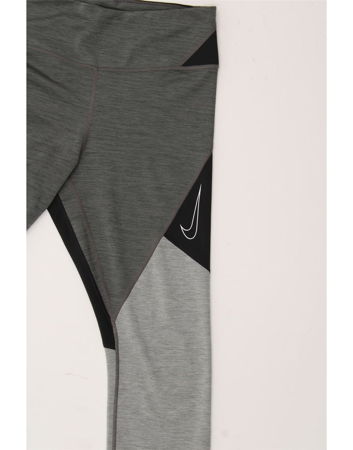 NIKE Womens Graphic Leggings UK 12 Medium  Grey Polyester Vintage Nike and Second-Hand Nike from Messina Hembry 