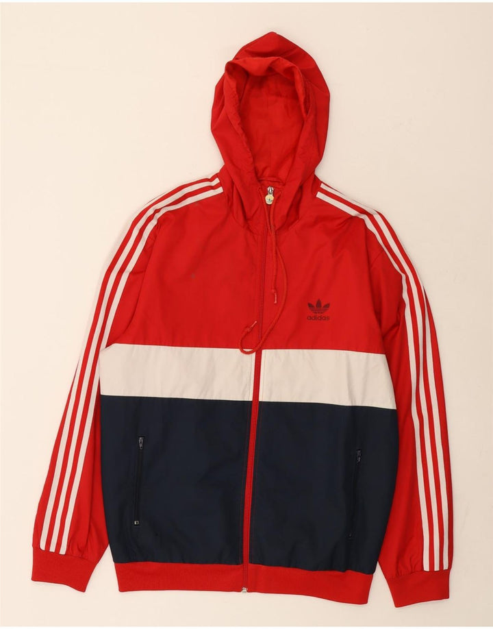 Adidas muška trenirka s kapuljačom, gornja jakna srednje crvene boje od poliestera
