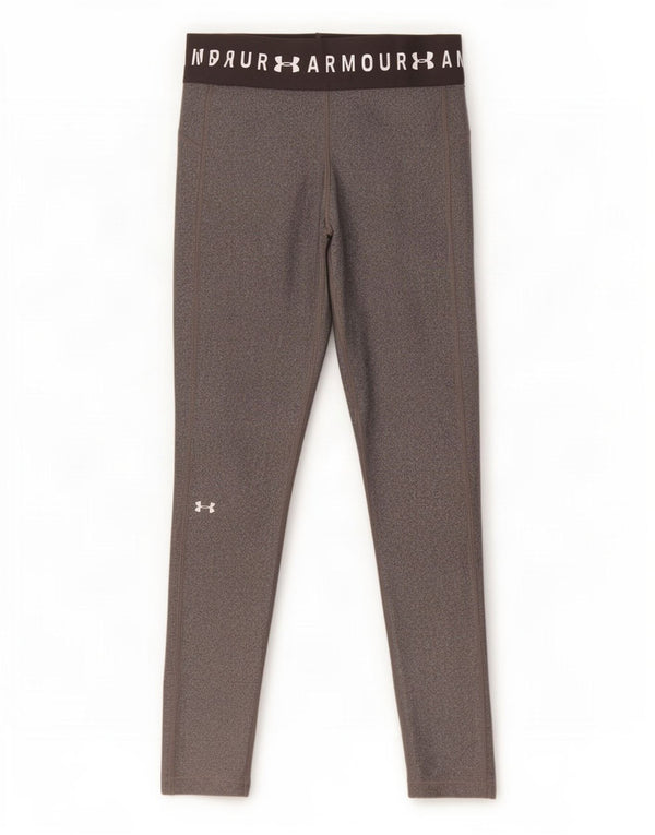 Under Armour Ženske Heat Gear Graphic Leggings UK 14 Large Grey Colourblock