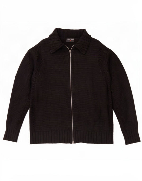 Pierre Cardin muški kardigan pulover IT 56 2XL crna merino vuna