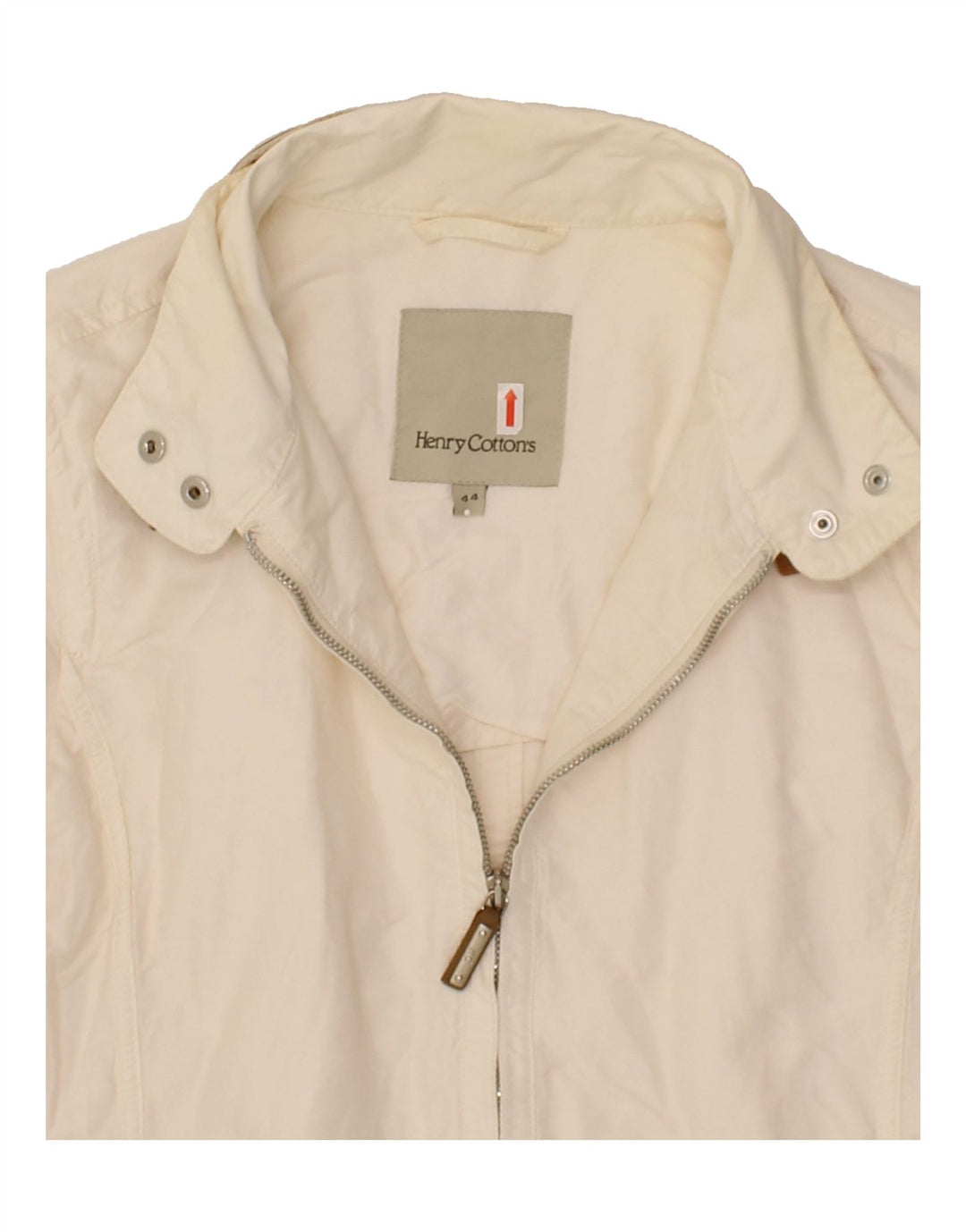 HENRY COTTONS Womens Bomber Jacket IT 44 Medium Off White Cotton Vintage Henry Cottons and Second-Hand Henry Cottons from Messina Hembry 